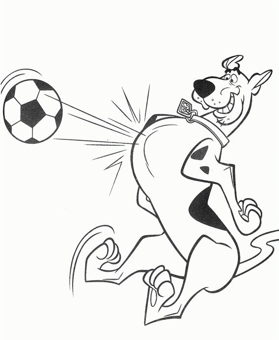 Online coloring book: Scooby bouncing the ball